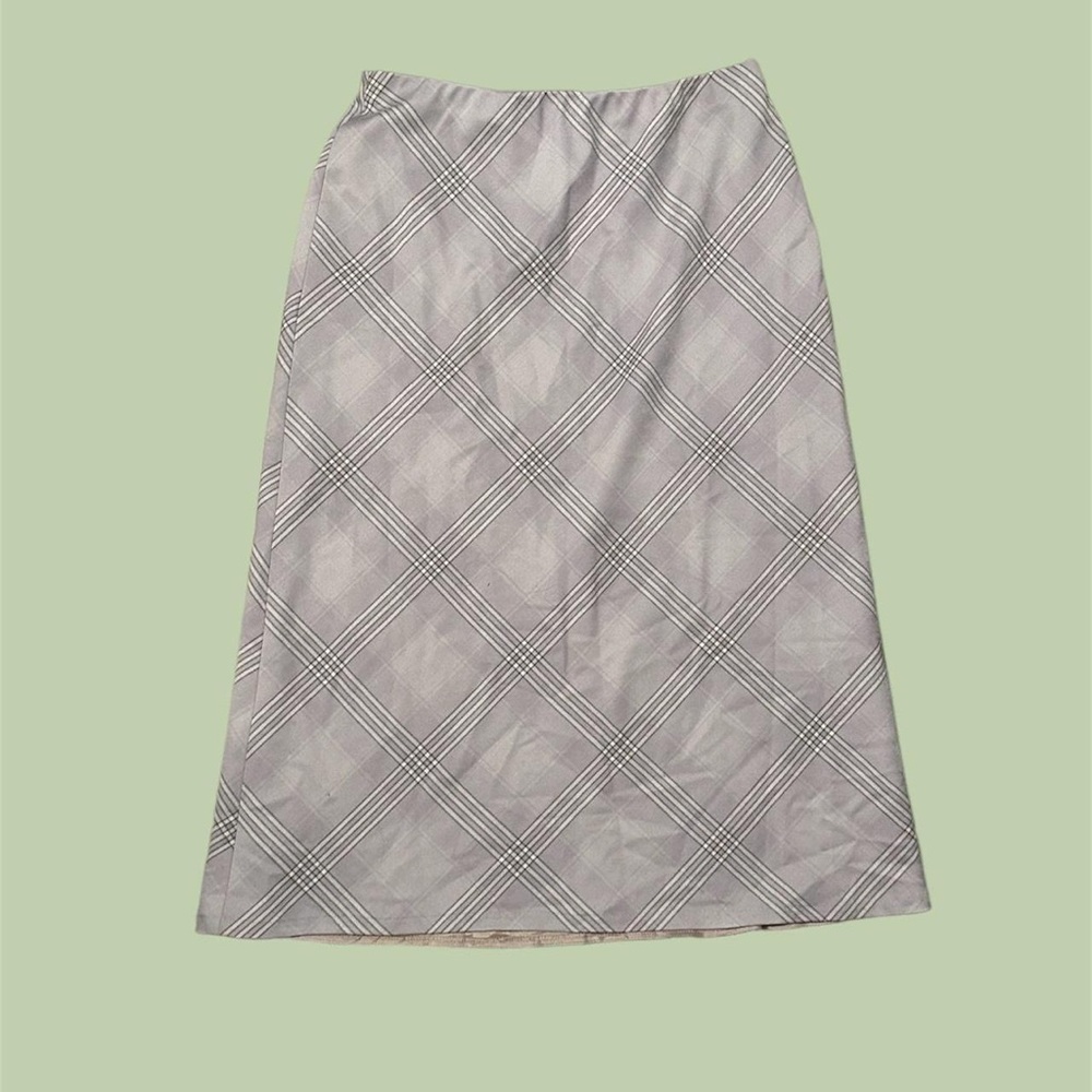 🌥️Plaid Maxi Skirt Grey Blue ish tint